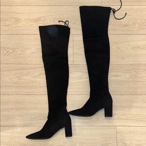 Stuart Weitzman Black Over-the-Knee Heeled Boots